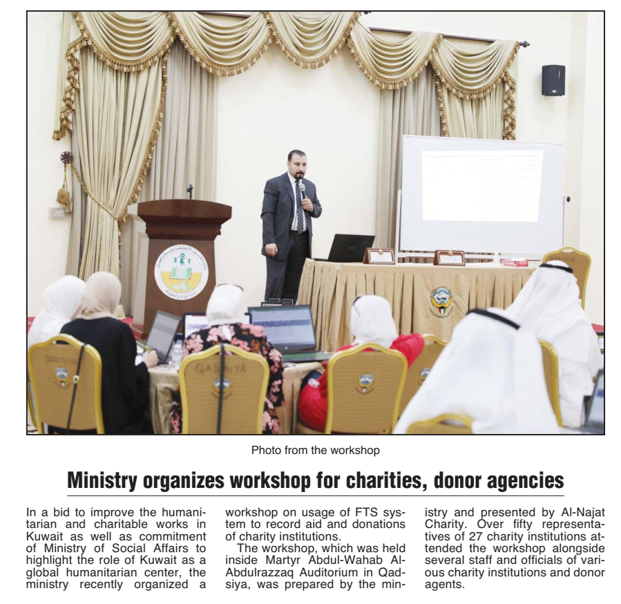 Ministry organizes workshop for charities, donor agencies