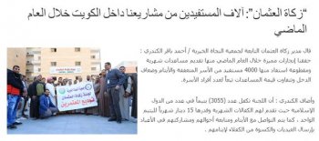 "زكاة العثمان": آلاف المستفيدين من مشاريعنا داخل الكويت خلال العام الماضي